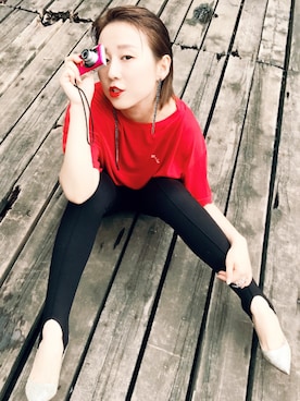 「APM Monacoのアイテム（リング）」を使った、Betty124さん（レディース・163cm）の夏コーディネート