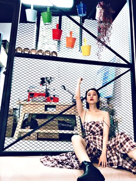 「madewell（メイドウェル）のアイテム（ブーツ、ブラック系）」を使った、Betty124さん（レディース）の秋コーディネート