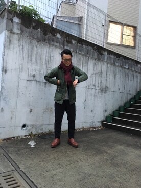 「パラブーツ」｜「アイテム（財布/小物）」を使った、S,hak,Ｙさん（メンズ・170cm）の冬コーディネート