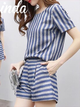 「海外セレブ風」｜「アイテム（オールインワン・サロペット）」を使った、tomoitagakiさん（レディース・162cm）の夏コーディネート