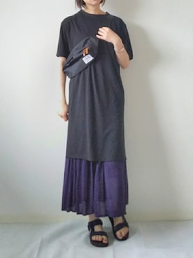 「アイテム（バングル/リストバンド）」を使った、yume さん（レディース・160cm）の夏コーディネート