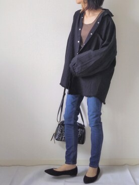 「MODE ROBE（モードローブ）のアイテム（ピアス（両耳用））」を使った、yume さん（レディース・160cm）の秋コーディネート