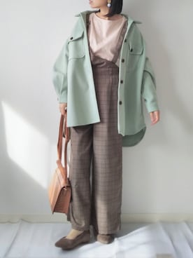 「アントマリーズ」｜「アイテム（カバーオール）」を使った、yume さん（レディース・160cm）の秋コーディネート