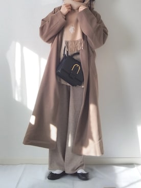 「U.S.POLO ASSN.」｜「アイテム（バレエシューズ）」を使った、yume さん（レディース・160cm）の冬コーディネート