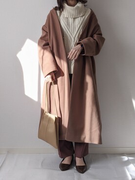 「アントマリーズ」｜「アイテム（ノーカラージャケット）」を使った、yume さん（レディース・160cm）の冬コーディネート