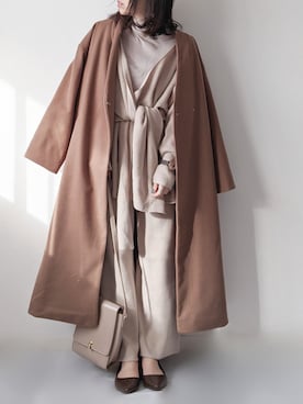 「アントマリーズ」｜「アイテム（ノーカラージャケット）」を使った、yume さん（レディース・160cm）の冬コーディネート