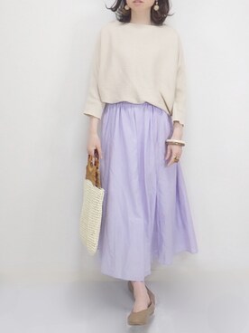 yume. さんの「【WEB限定】【Gigi】綿シルクロングスカート」を使ったコーディネート