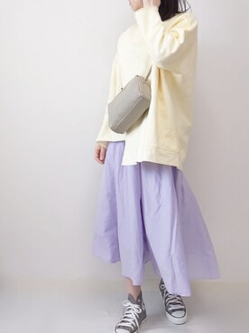 yume. さんの「【WEB限定】【Gigi】綿シルクロングスカート」を使ったコーディネート