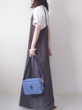 「ABITOKYO（アビトーキョー）のアイテム（オールインワン・サロペット）」を使った、yume さん（レディース・160cm）の夏コーディネート