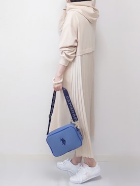 「MAYSON GREY（メイソングレイ）の【socolla】バックプリーツワンピース（ワンピース）」を使った、yume さん（レディース・160cm）の夏コーディネート