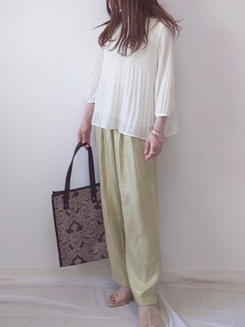 「CIENA（シエナ）のアイテム（パンツ）」を使った、yume さん（レディース・160cm）の夏コーディネート