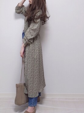 「プリーツバッグ」｜「アイテム（シャツワンピース）」を使った、yume さん（レディース・160cm）の夏コーディネート