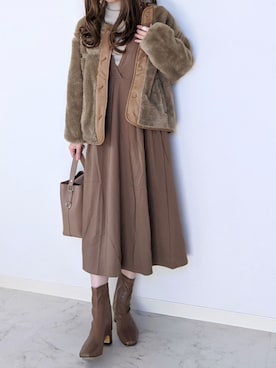 「Crisp」｜「アイテム（ブルゾン）」を使った、yume さん（レディース・160cm）の冬コーディネート