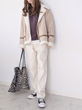 「Honeys」｜「アイテム（ブルゾン）」を使った、yume さん（レディース・160cm）の冬コーディネート