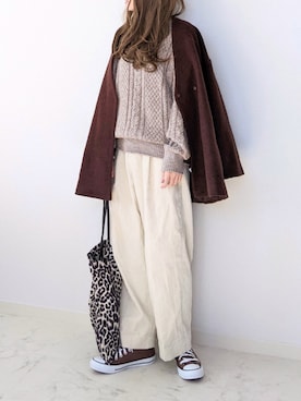 「AMERICAN HOLIC」｜「アイテム（ノーカラージャケット）」を使った、yume さん（レディース・160cm）の冬コーディネート