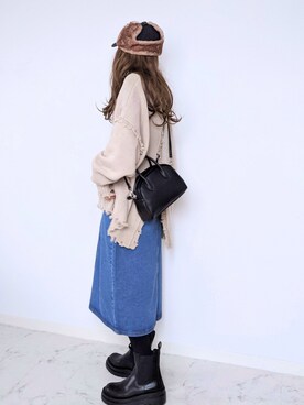 「polcadot」｜「アイテム（キャップ）」を使った、yume さん（レディース・160cm）の冬コーディネート