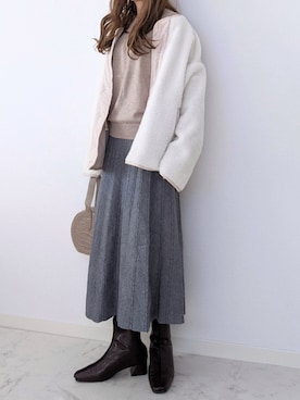 「crie conforto」｜「アイテム（ブルゾン）」を使った、yume さん（レディース・160cm）の冬コーディネート