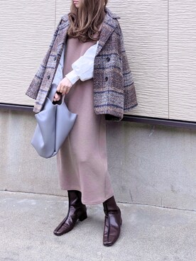 「florist」｜「アイテム（ダウンジャケット/コート）」を使った、yume さん（レディース・160cm）の冬コーディネート