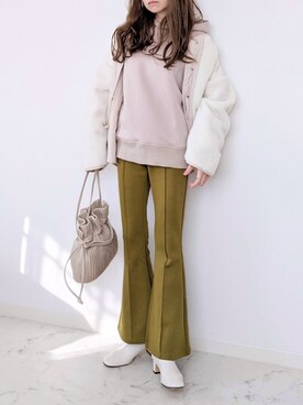 「URBAN RESEARCH Sonny Label（アーバンリサーチサニーレーベル）のポンチルーズパーカー2（Tシャツ/カットソー）」を使った、yume さん（レディース・160cm）の冬コーディネート