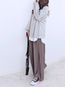 「EMMA  CLOTHES」｜「アイテム（スウェット）」を使った、yume さん（レディース・160cm）の冬コーディネート