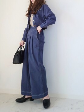 「Honeys」｜「アイテム（ブルゾン）」を使った、yume さん（レディース・160cm）の春コーディネート