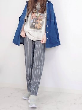 「ap retro（アプレトロ）のアイテム（デニムジャケット）」を使った、yume さん（レディース・160cm）の春コーディネート