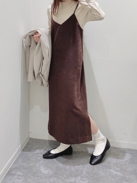 「GLOBAL WORK（グローバルワーク）のアイテム（ドレスシューズ）」を使った、fuunaさん（レディース・162cm）の冬コーディネート