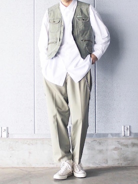 「ビッグシャツ」｜「アイテム（財布/小物）」を使った、Ryuさん（メンズ・183cm）の夏コーディネート