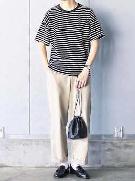 「YARD PLUS（ヤードプリュス）のアイテム」を使った、Ryuさん（メンズ・183cm）の夏コーディネート