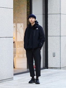 「Graphpaper（グラフペーパー）のアイテム（Tシャツ/カットソー）」を使った、Ryuさん（メンズ・183cm）の冬コーディネート