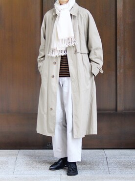 「ペールトーン」｜「アイテム（トレンチコート）」を使った、Ryuさん（メンズ・183cm）の冬コーディネート