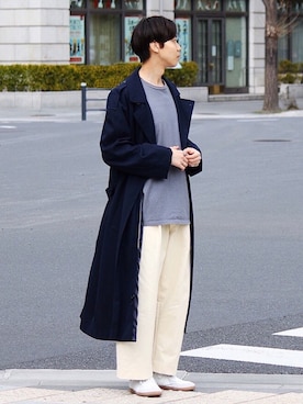 「Graphpaper（グラフペーパー）のアイテム（Tシャツ/カットソー）」を使った、Ryuさん（メンズ・183cm）の春コーディネート
