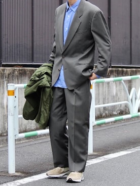 「GIORGIO ARMANI（ジョルジオアルマーニ）のアイテム（ジャケット/アウター）」を使った、Ryuさん（メンズ・183cm）の春コーディネート