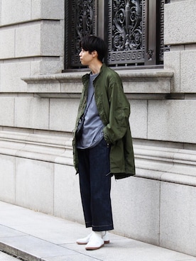 「Graphpaper（グラフペーパー）のアイテム（Tシャツ/カットソー）」を使った、Ryuさん（メンズ・183cm）の春コーディネート