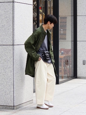 「Graphpaper（グラフペーパー）のアイテム（Tシャツ/カットソー）」を使った、Ryuさん（メンズ・183cm）の春コーディネート