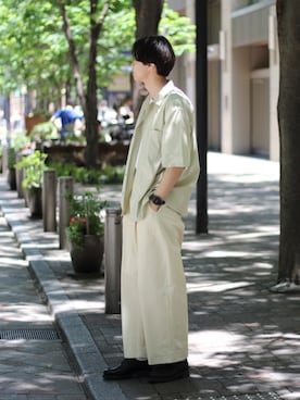 「LENO（リノ）のアイテム（トップス）」を使った、Ryuさん（メンズ・183cm）の夏コーディネート
