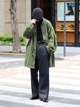 「STUDIO NICHOLSON（スタジオニコルソン）のアイテム（トップス）」を使った、Ryuさん（メンズ・183cm）の冬コーディネート