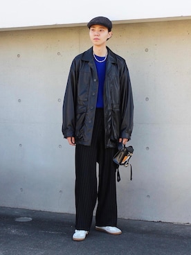 「MAISON SPECIAL（メゾンスペシャル）のアイテム（ミリタリージャケット）」を使った、Ryuさん（メンズ・183cm）の春コーディネート