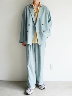 「MAISON SPECIAL（メゾンスペシャル）のアイテム（スラックス）」を使った、Ryuさん（メンズ・183cm）の春コーディネート