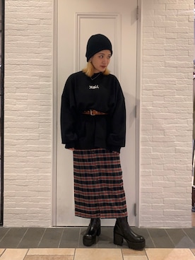 「Jeffrey Campbell（ジェフリーキャンベル）のアイテム」を使った、上之薗 紋乃さん（レディース・155cm）の春コーディネート