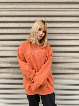 「X-girl（エックスガール）のWIDE TAPERED PANTS（その他パンツ）」を使った、上之薗 紋乃さん（レディース・155cm）の冬コーディネート