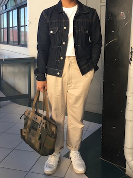 「Alpha Industries（アルファインダストリーズ）のアイテム（バッグ）」を使った、lanzさん（メンズ・163cm）の春コーディネート