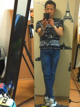 「CONVERSE（コンバース）のアイテム（スニーカー、ホワイト系）」を使った、koujiさん（メンズ）の夏コーディネート