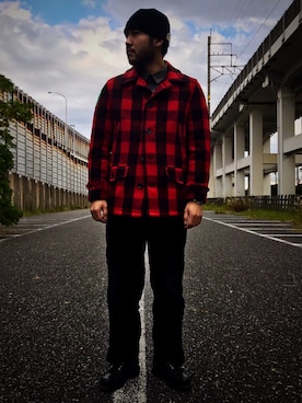 「アイテム（ピーコート）」を使った、sugaさん（メンズ・177cm）の秋コーディネート