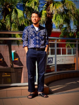「schott（ショット）のSchott/ショット/URBAN CHINO PANTS/アーバン チノパンツ（チノパンツ）」を使った、sugaさん（メンズ・177cm）の夏コーディネート