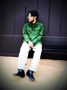 「schott（ショット）のアイテム（MA-1）」を使った、sugaさん（メンズ・177cm）の冬コーディネート