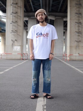 Schott TOKYO-BAY｜suga使用「schott（SCT-SST US FLAG LOGO）」的時尚穿搭