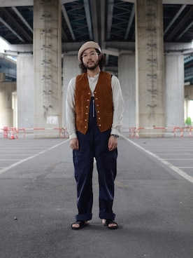 「アイテム（オールインワン・サロペット）」を使った、sugaさん（メンズ・177cm）の夏コーディネート