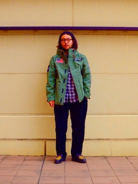 「アイテム（マウンテンパーカー、その他）」を使った、sugaさん（メンズ・177cm）の秋コーディネート