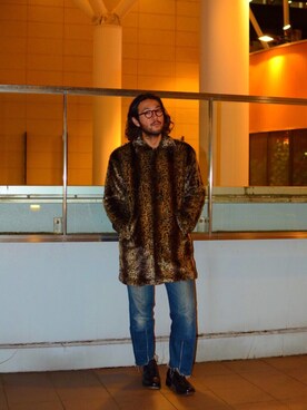 「schott（ショット）のアイテム（ピーコート）」を使った、sugaさん（メンズ・177cm）の秋コーディネート